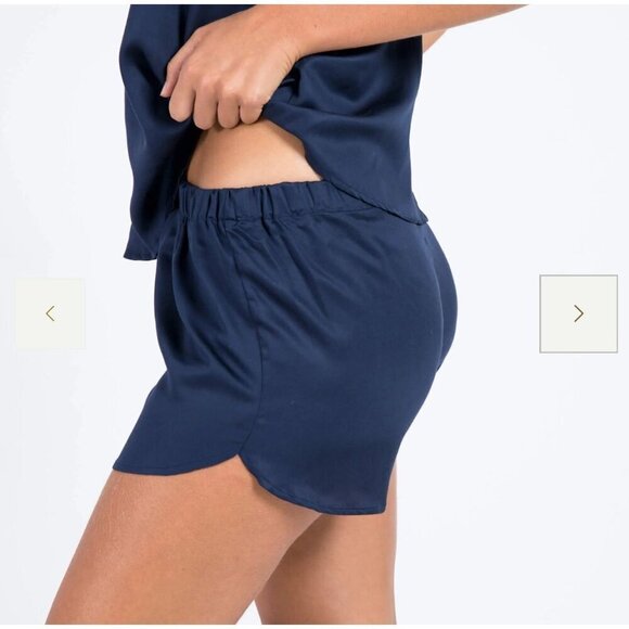 NWT Ettitude Bamboo‎ Silky PJ Set - Women's Navy Blue Cami & Shorts 2 Piece Set - Picture 7 of 11